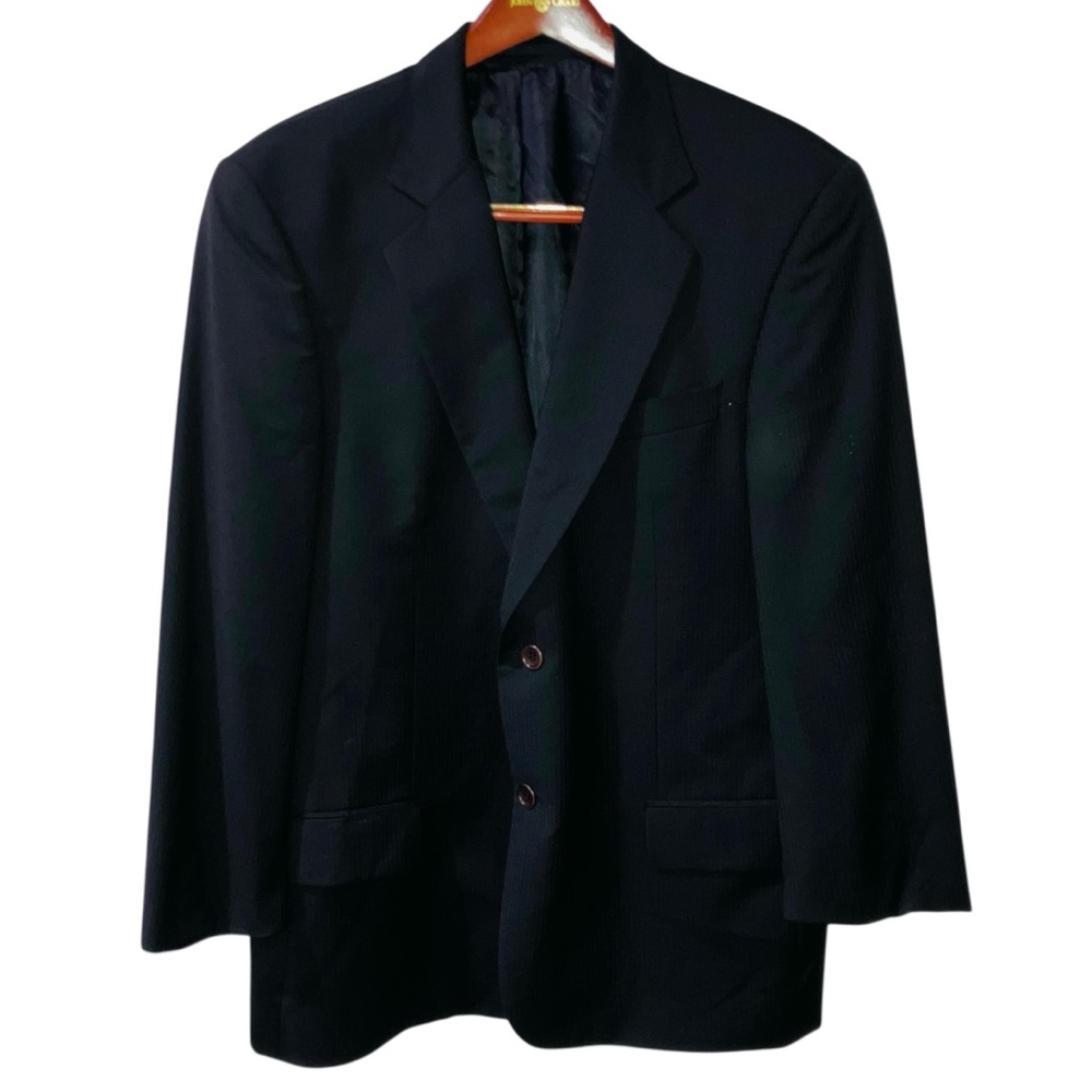 *3 for $30!* Cavelli Sport Coat Blazer Jacket Black Super 120’s Zignone Wool 42R